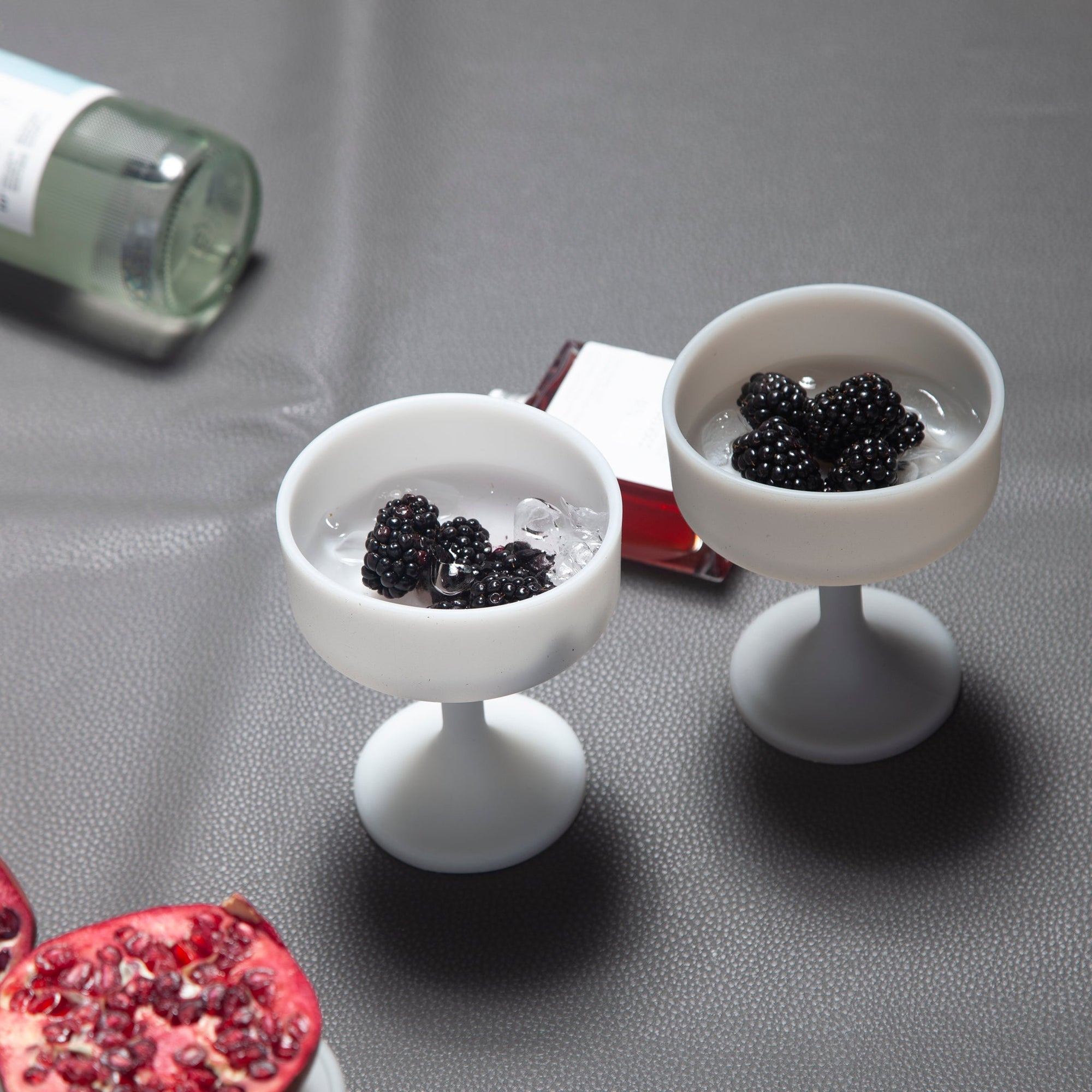 blanc + dove | mecc | silicone unbreakable cocktail glasses - porter green | style + sustainability