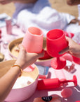 cherry + blush | swepp | silicone unbreakable wine glasses - porter green | style + sustainability