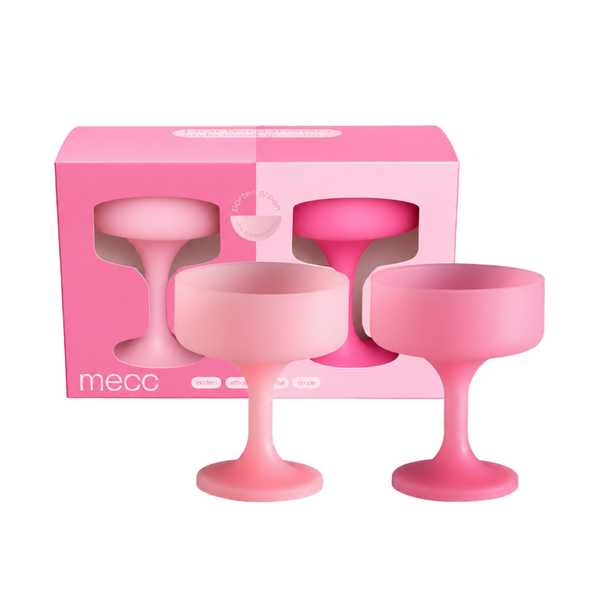 petalo | mecc | unbreakable silicone cocktail coupes | porter green | style + sustainability