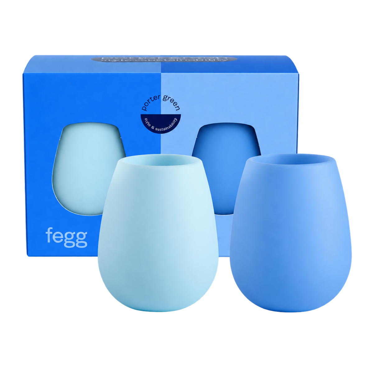 sky + kingfisher| fegg | silicone unbreakable glasses - porter green | style + sustainability