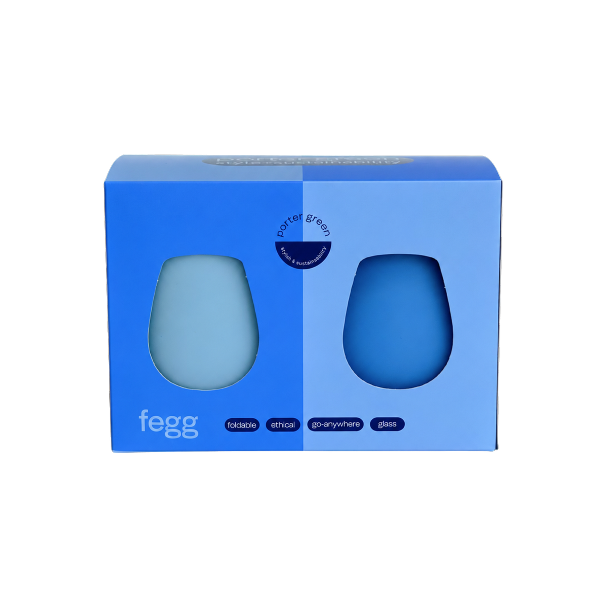sky + kingfisher| fegg | silicone unbreakable glasses - porter green | style + sustainability