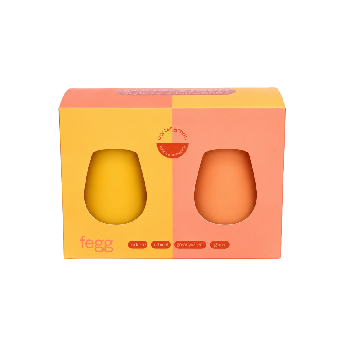 buttermilk + cantaloupe | fegg | silicone unbreakable glasses - porter green | style + sustainability