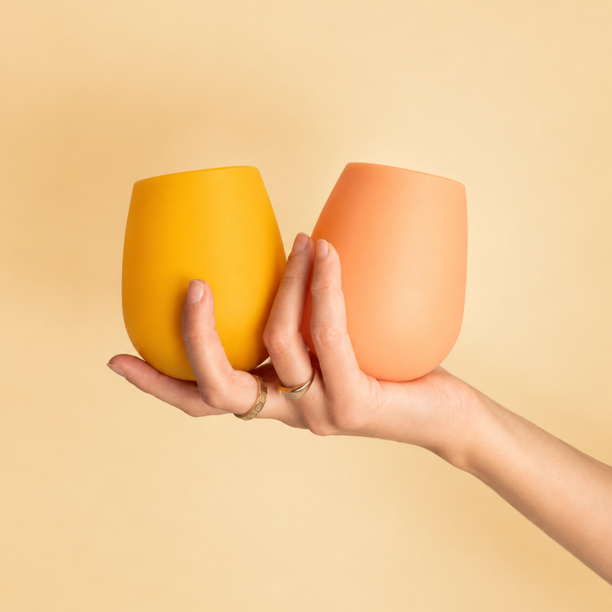 buttermilk + cantaloupe | fegg | silicone unbreakable glasses - porter green | style + sustainability