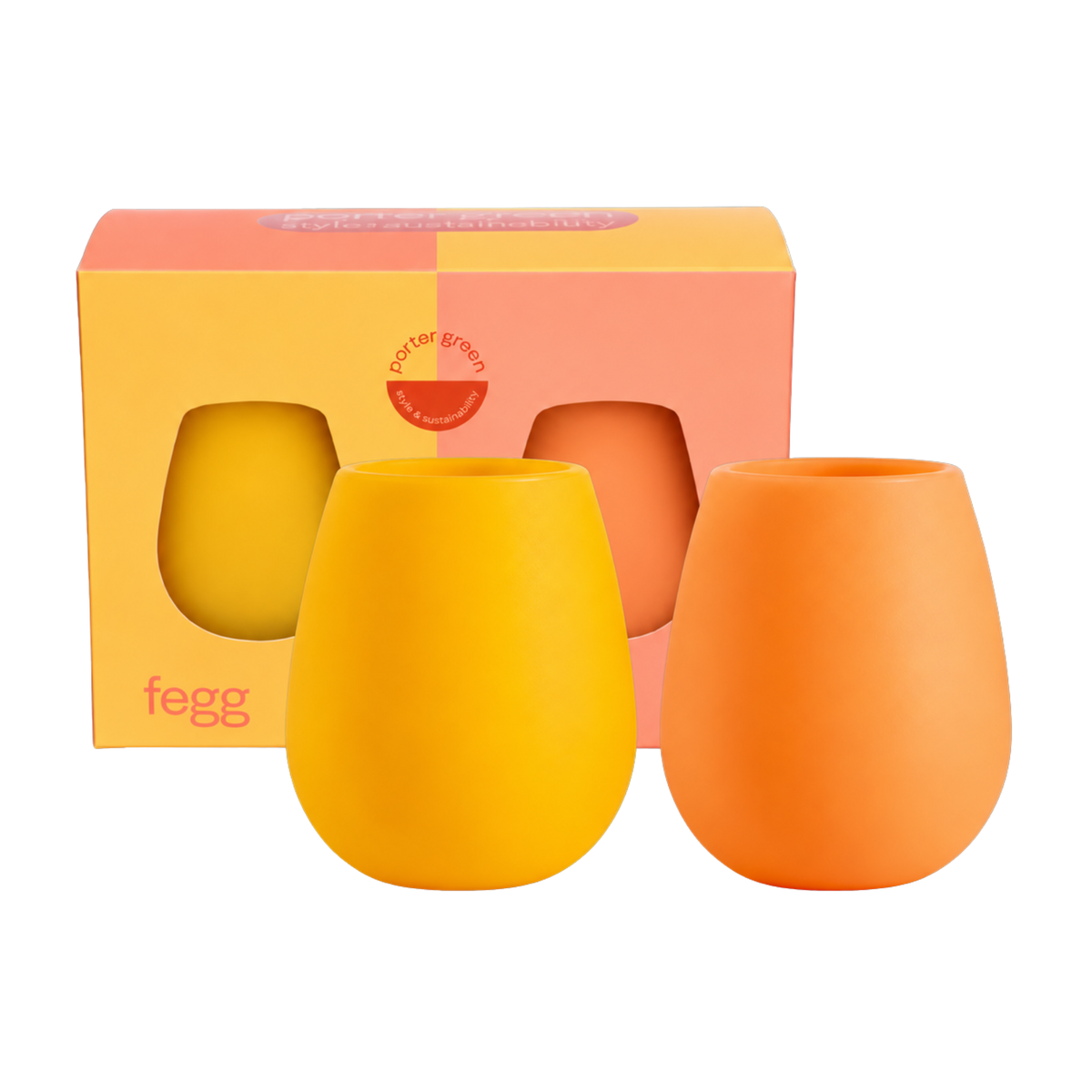 buttermilk + cantaloupe | fegg | silicone unbreakable glasses - porter green | style + sustainability