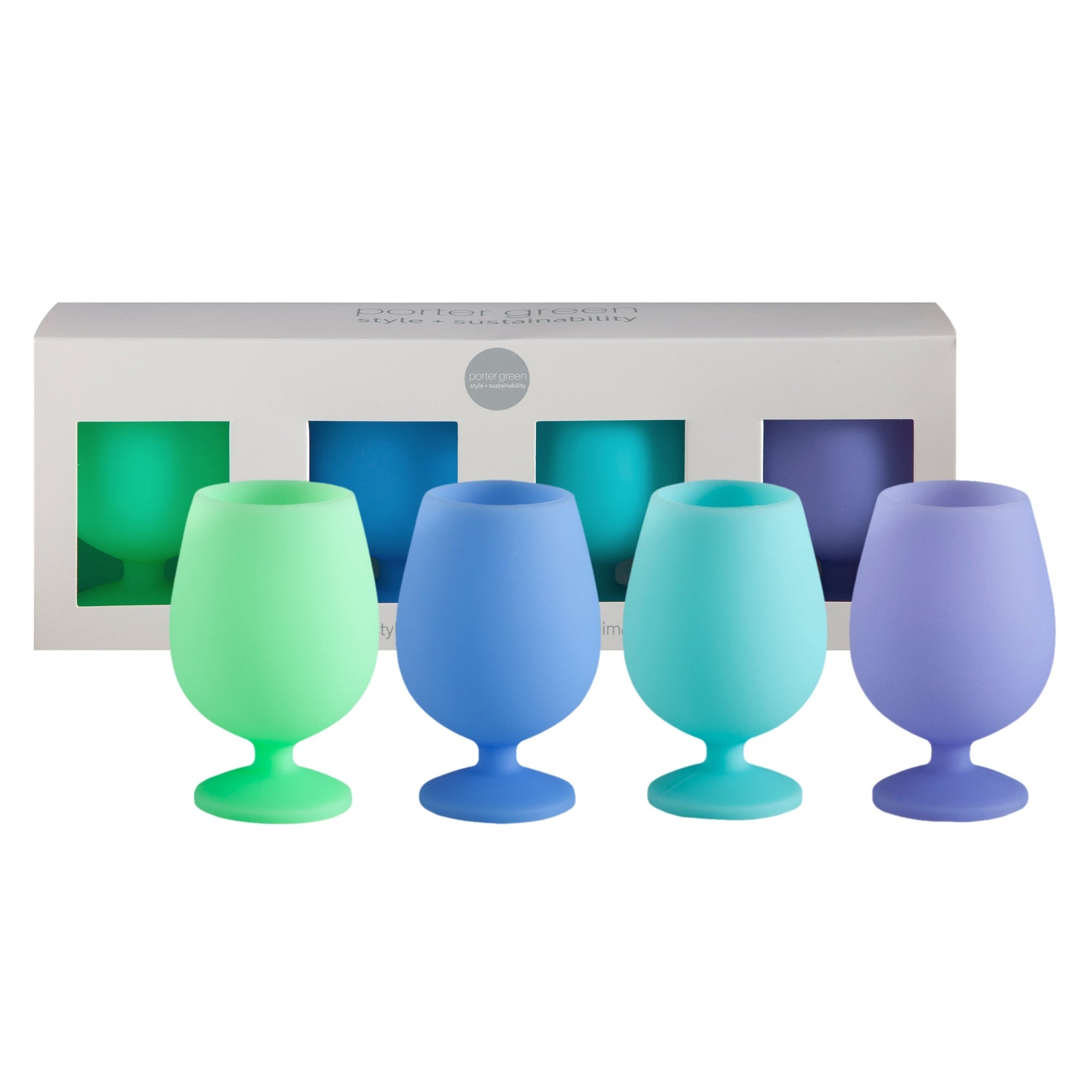 marine | stemm | silicone unbreakable wine glasses - porter green | style + sustainability