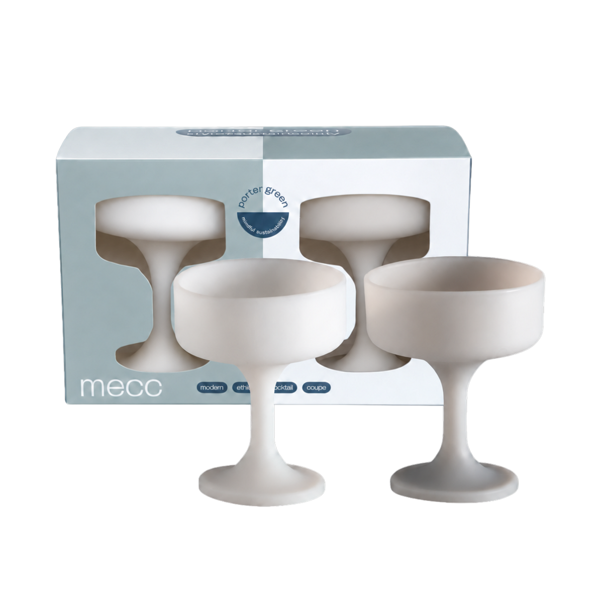 blanc + dove | mecc | unbreakable silicone cocktail coupes | porter green, coupe cocktail glass, coupe glass, coloured cocktail glasses, unbreakable cocktail glasses, cocktail glasses australia