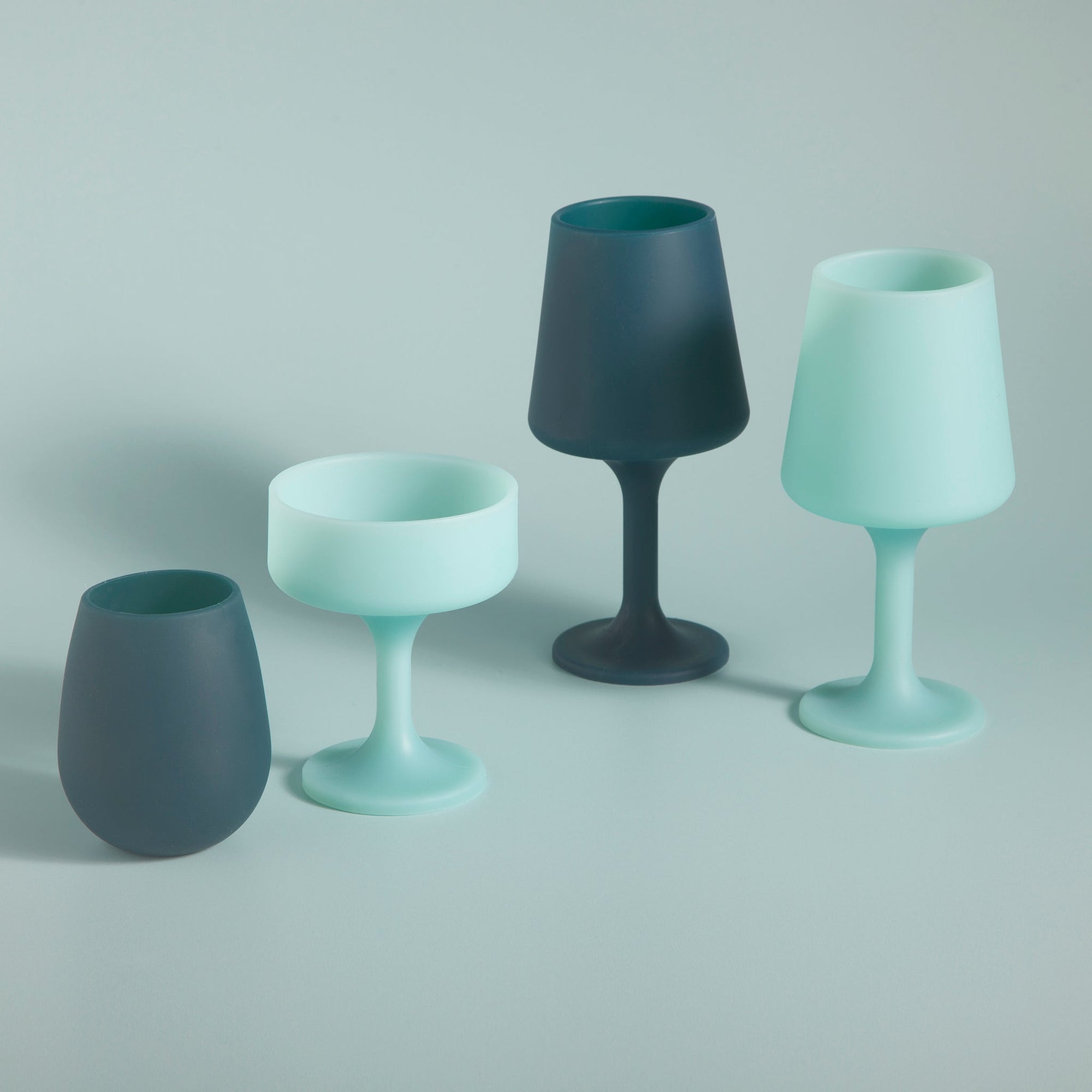 mist + ink | mecc | silicone unbreakable cocktail glasses - porter green | style + sustainability