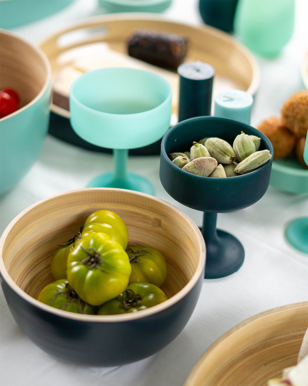 mist + ink | mecc | silicone unbreakable cocktail glasses - porter green | style + sustainability