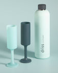mist + ink | seff | silicone unbreakable champagne flute - porter green | style + sustainability