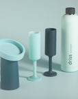 mist + ink | stegg | silicone unbreakable highball glasses - porter green | style + sustainability