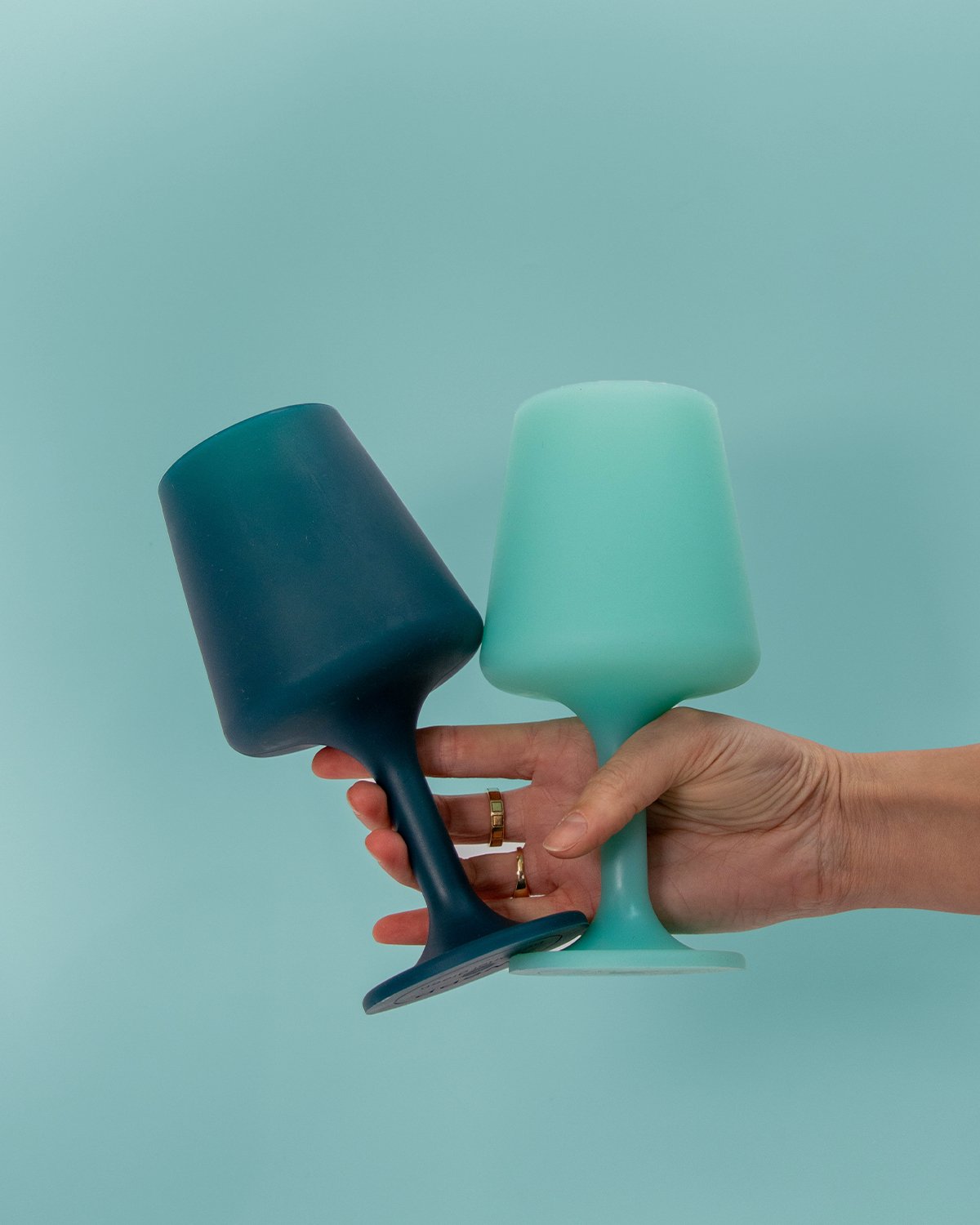 mist + ink | swepp | silicone unbreakable wine glasses - porter green | style + sustainability