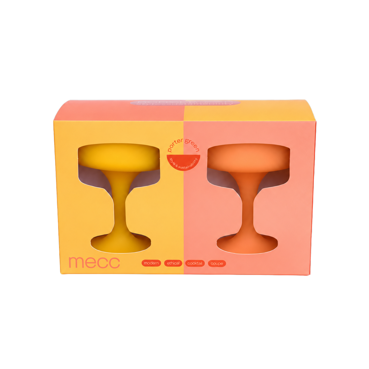 buttermilk + cantaloupe | mecc | unbreakable silicone cocktail coupes | porter green | style + sustainability