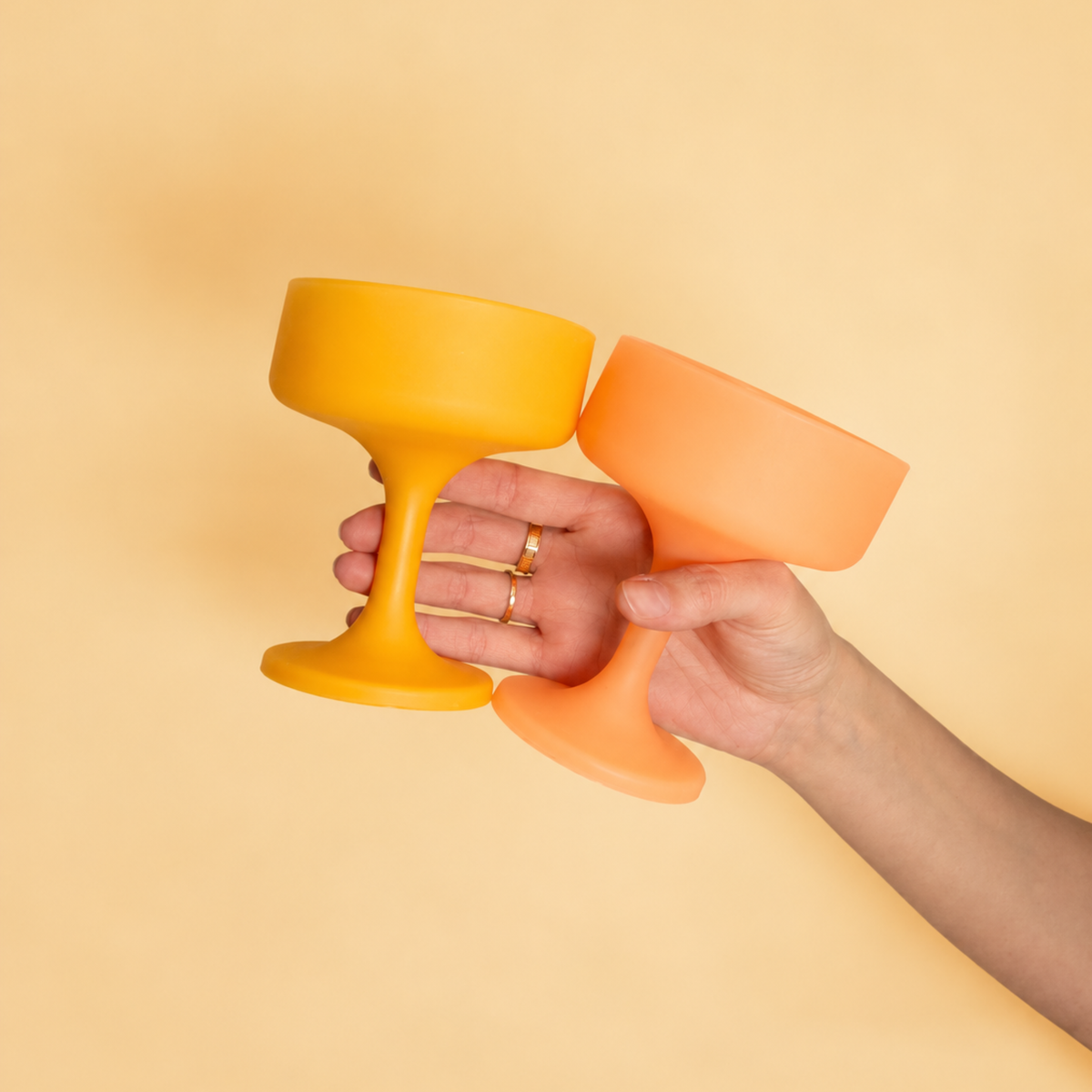 buttermilk + cantaloupe | mecc | unbreakable silicone cocktail coupes | porter green | style + sustainability