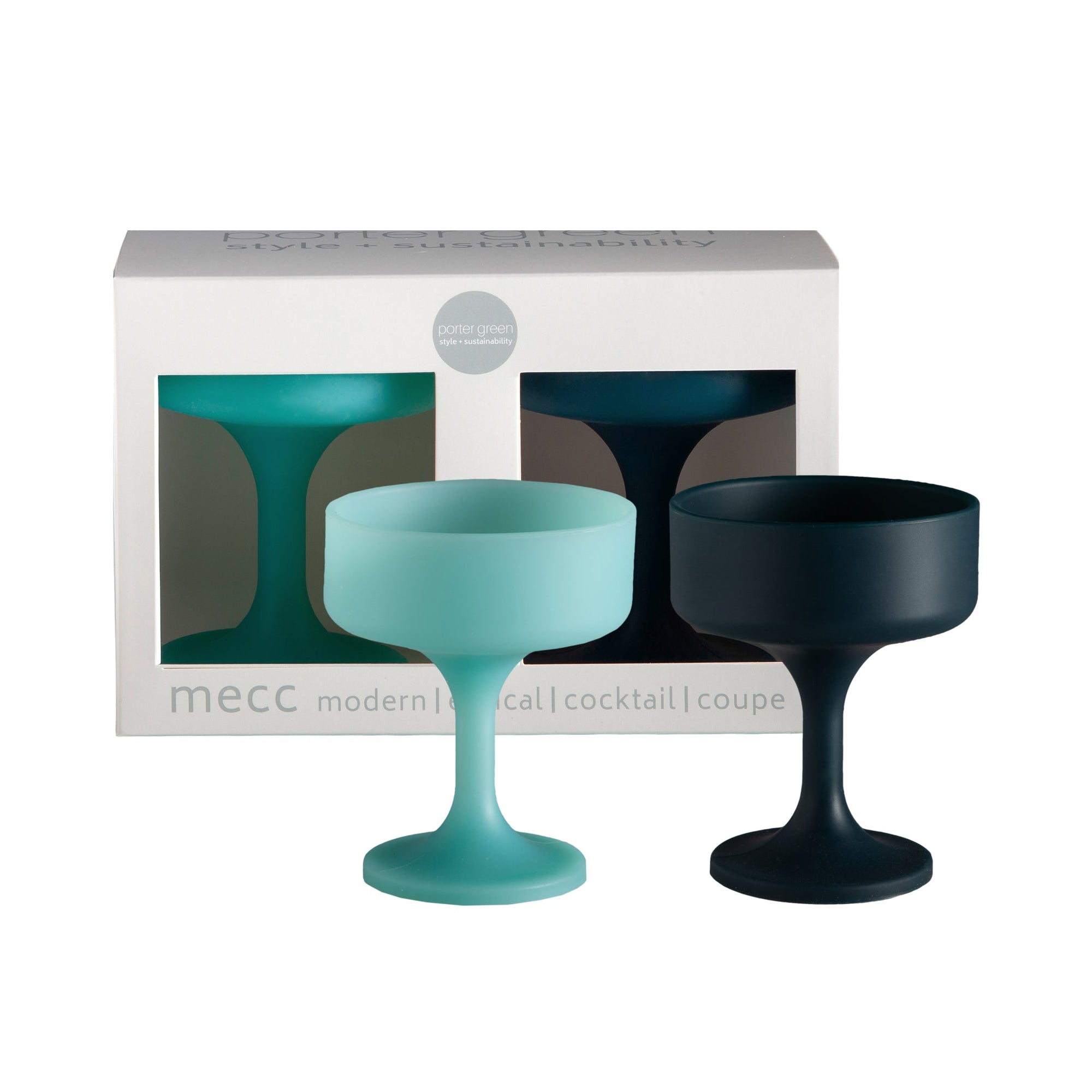 mist + ink | mecc | unbreakable silicone cocktail coupes | porter green, coupe cocktail glass, coupe glass, coloured cocktail glasses, unbreakable cocktail glasses, cocktail glasses australia