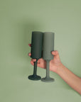 sage + olive | seff | silicone unbreakable champagne flute - porter green | style + sustainability