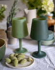 sage + olive | swepp | silicone unbreakable wine glasses - porter green | style + sustainability