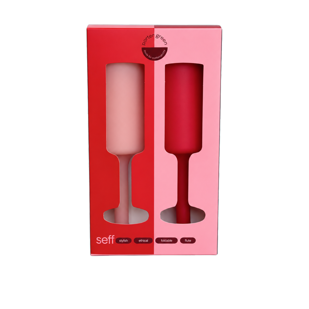 cherry + blush | seff | unbreakable silicone champagne flute | porter green, champagne flutes, unbreakable champagne flutes, champagne flute glasses, coloured champagne glasses, champagne flutes australia