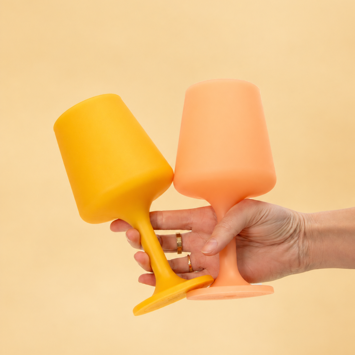 buttermilk + cantaloupe | swepp | silicone unbreakable wine glasses - porter green | style + sustainability