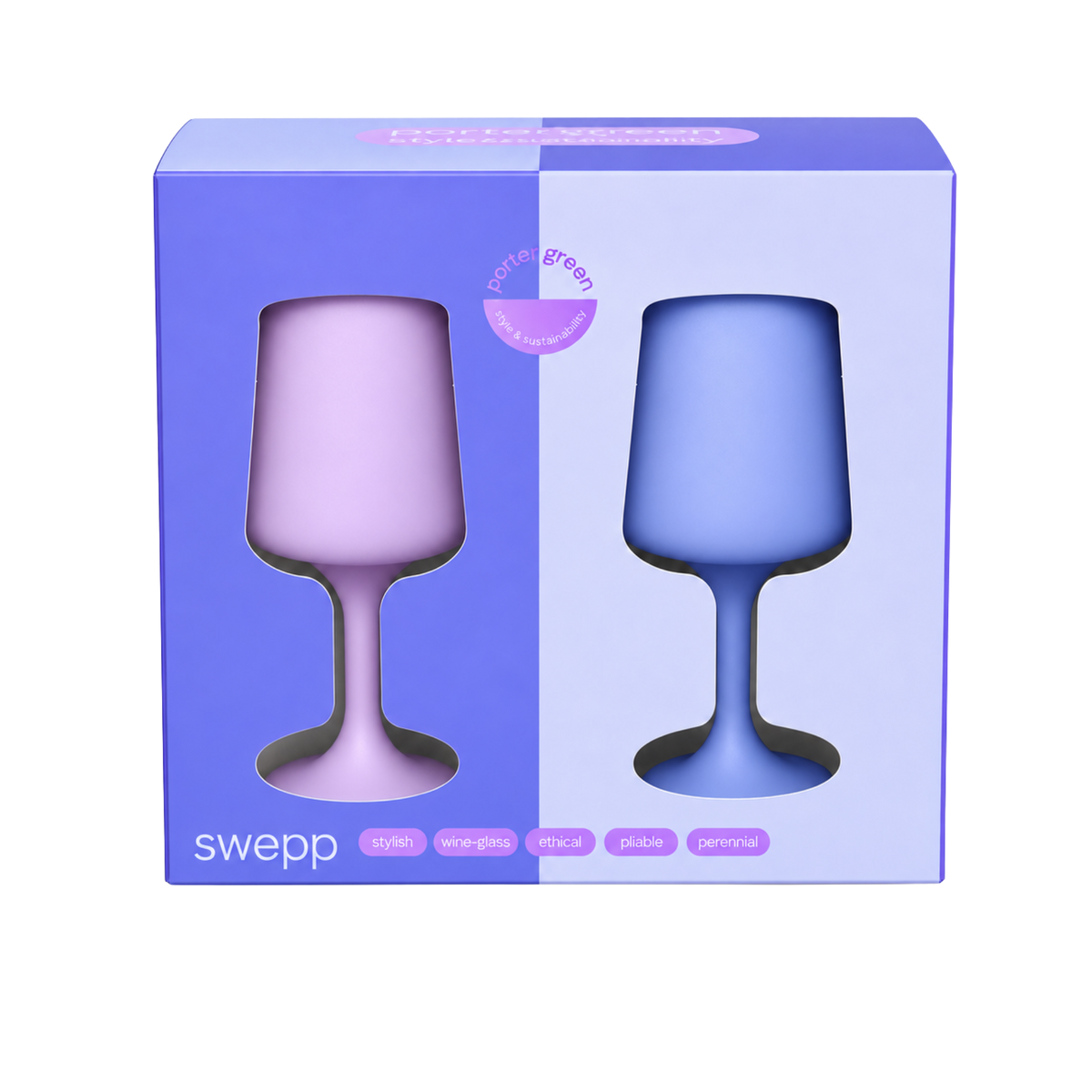 tanzanite + amethyst | swepp | silicone unbreakable wine glasses - porter green | style + sustainability