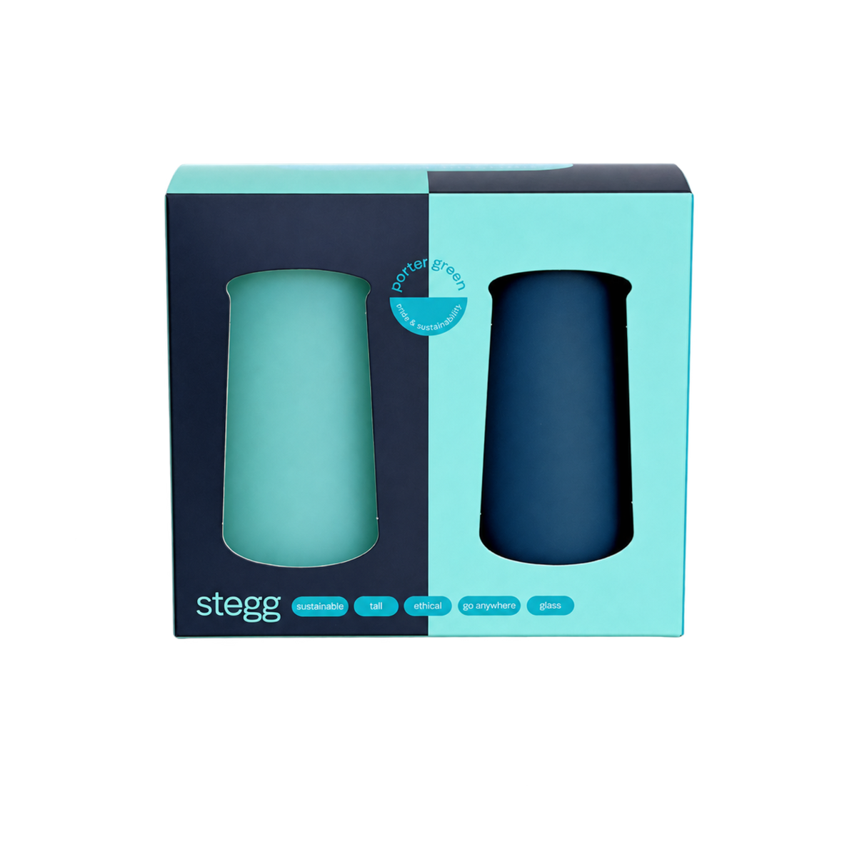 mist + ink | stegg | silicone unbreakable highball glasses - porter green | style + sustainability