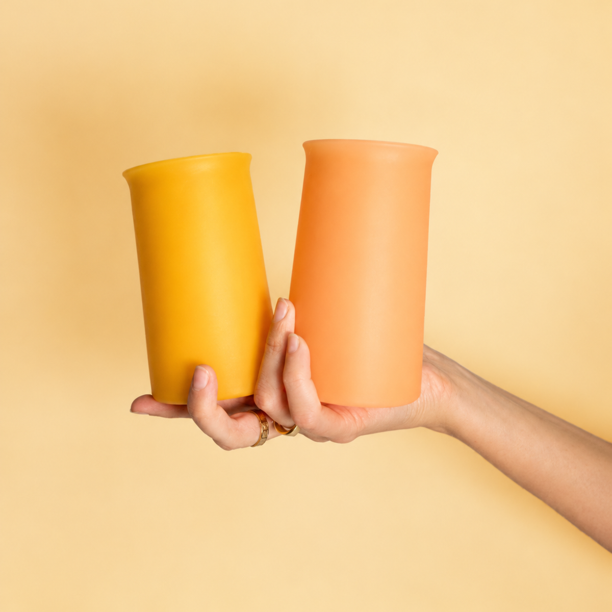 buttermilk + cantaloupe | stegg | silicone unbreakable glasses - porter green | style + sustainability