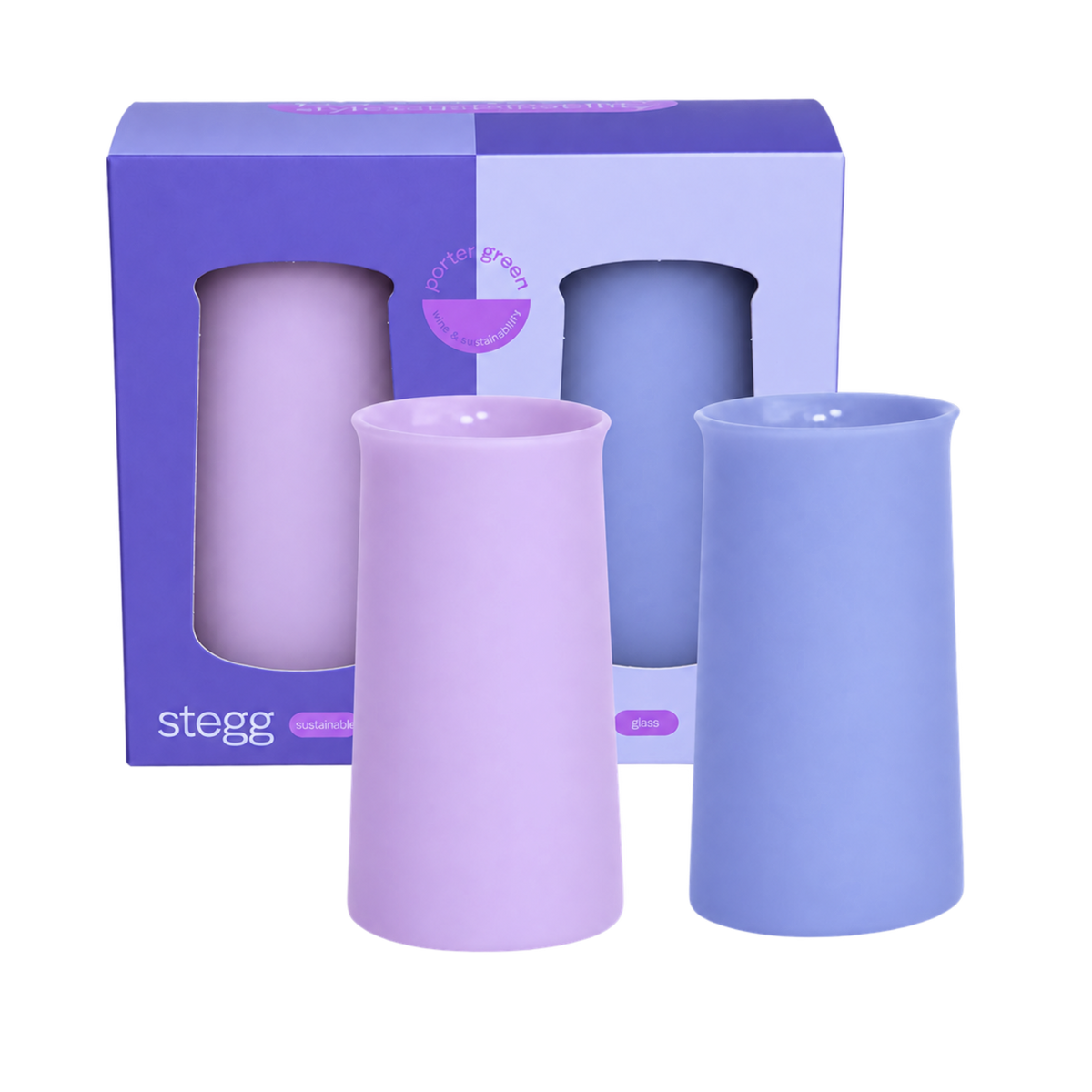 tanzanite + amethyst | stegg | silicone unbreakable glasses - porter green | style + sustainability