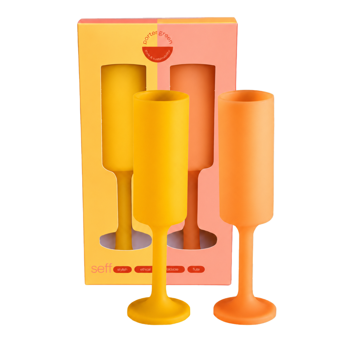 buttermilk + cantaloupe | seff | unbreakable silicone champagne flute | porter green