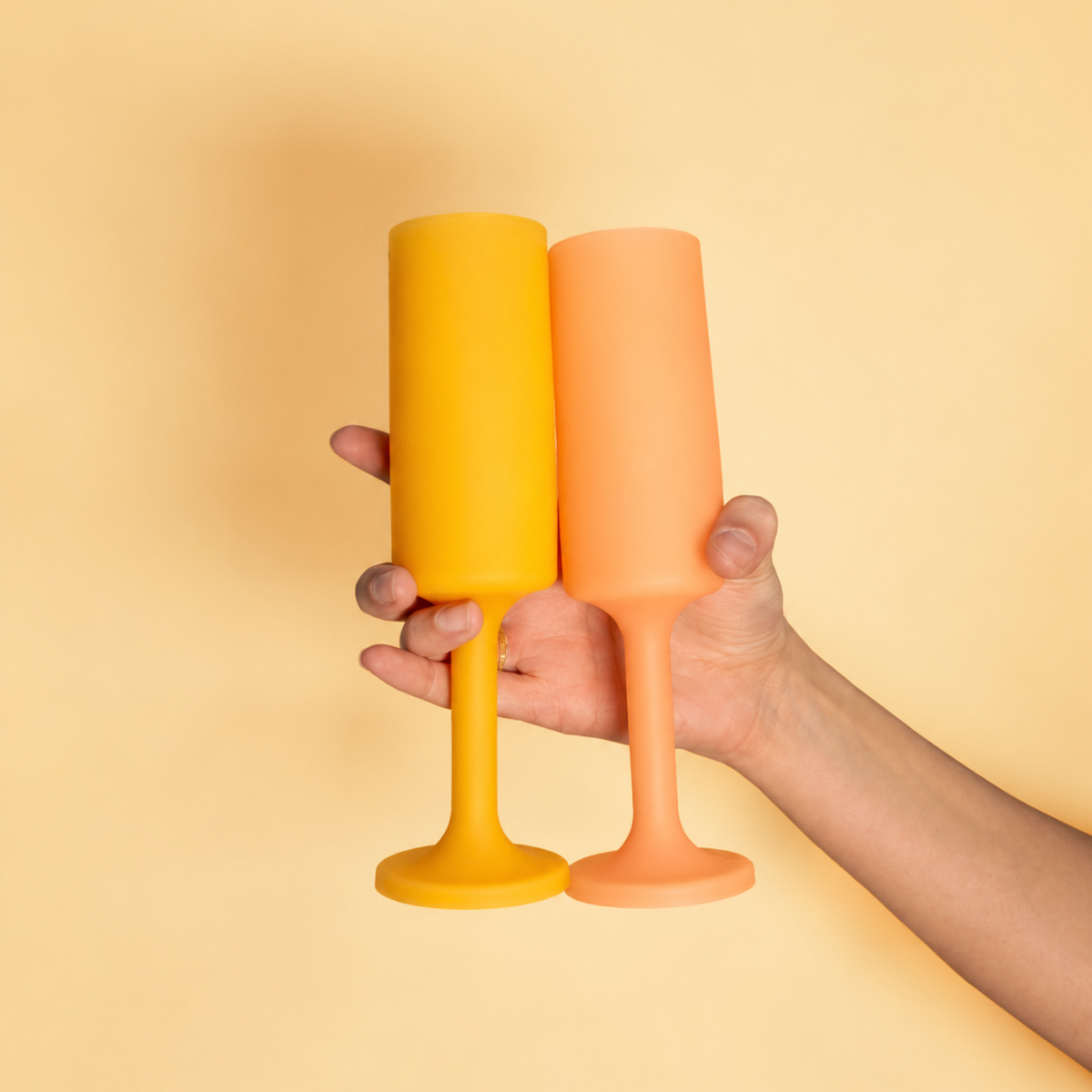 buttermilk + cantaloupe | seff | unbreakable silicone champagne flute | porter green