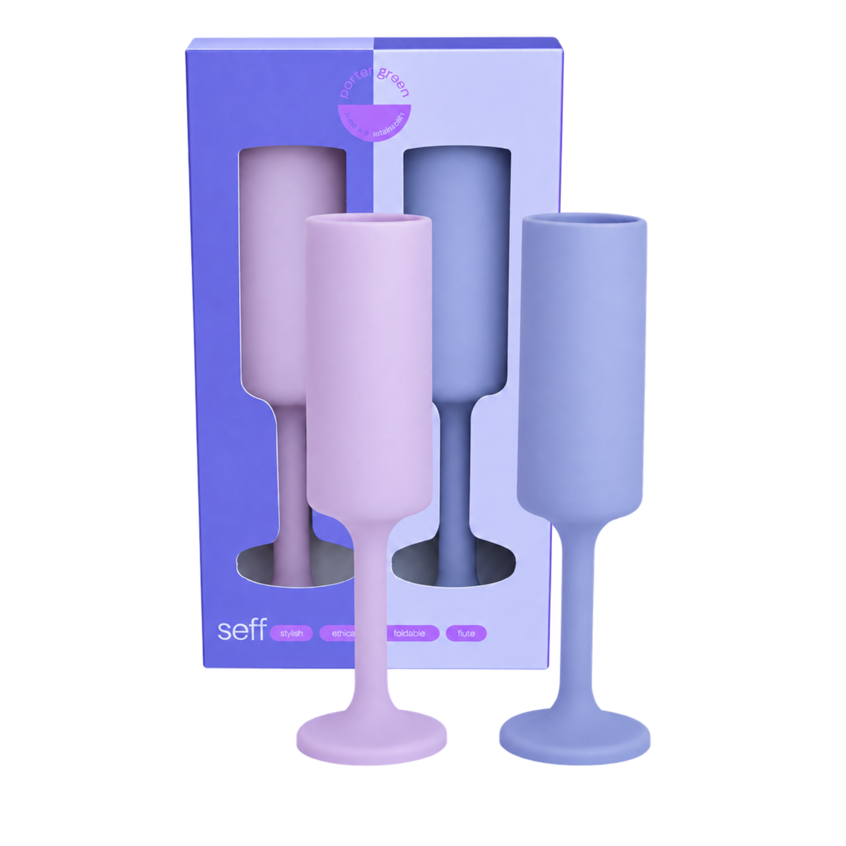 tanzanite + amethyst | seff | unbreakable silicone champagne flute | porter green