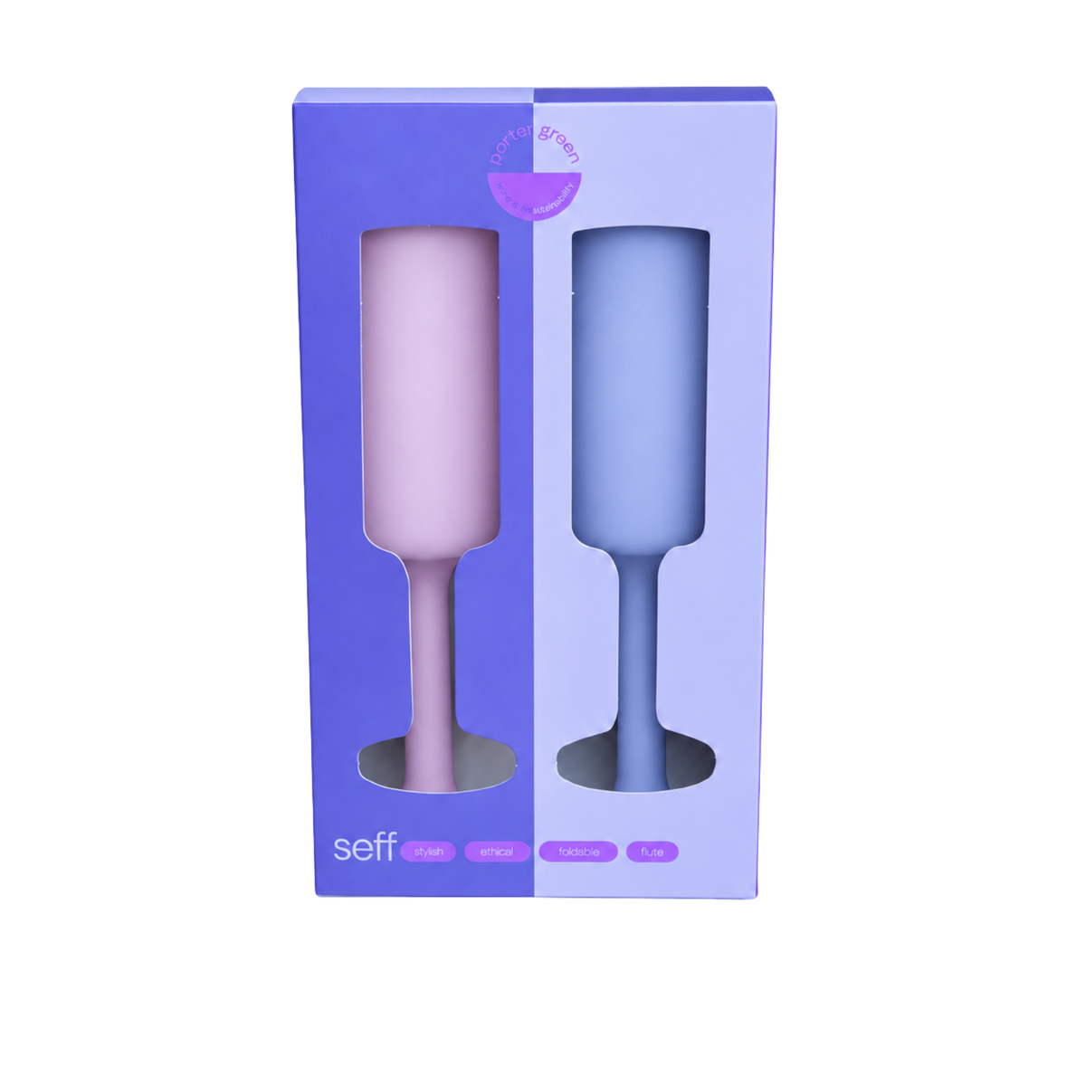 tanzanite + amethyst | seff | unbreakable silicone champagne flute | porter green