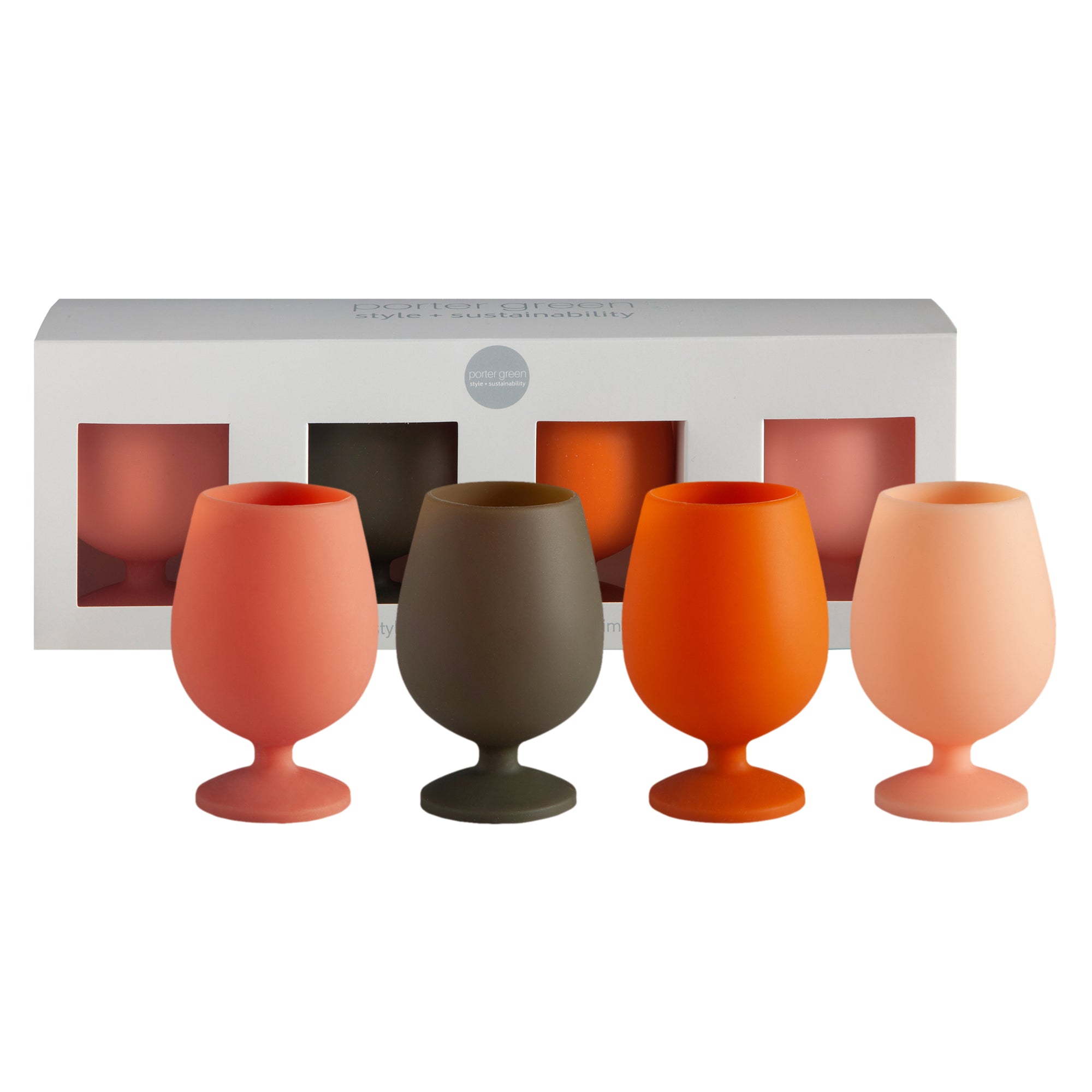 terre | stemm | silicone unbreakable wine glasses - porter green | style + sustainability