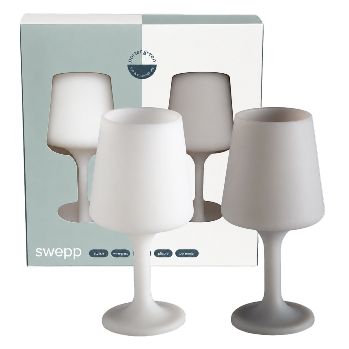 blanc + dove | swepp | silicone unbreakable wine glasses - porter green | style + sustainability