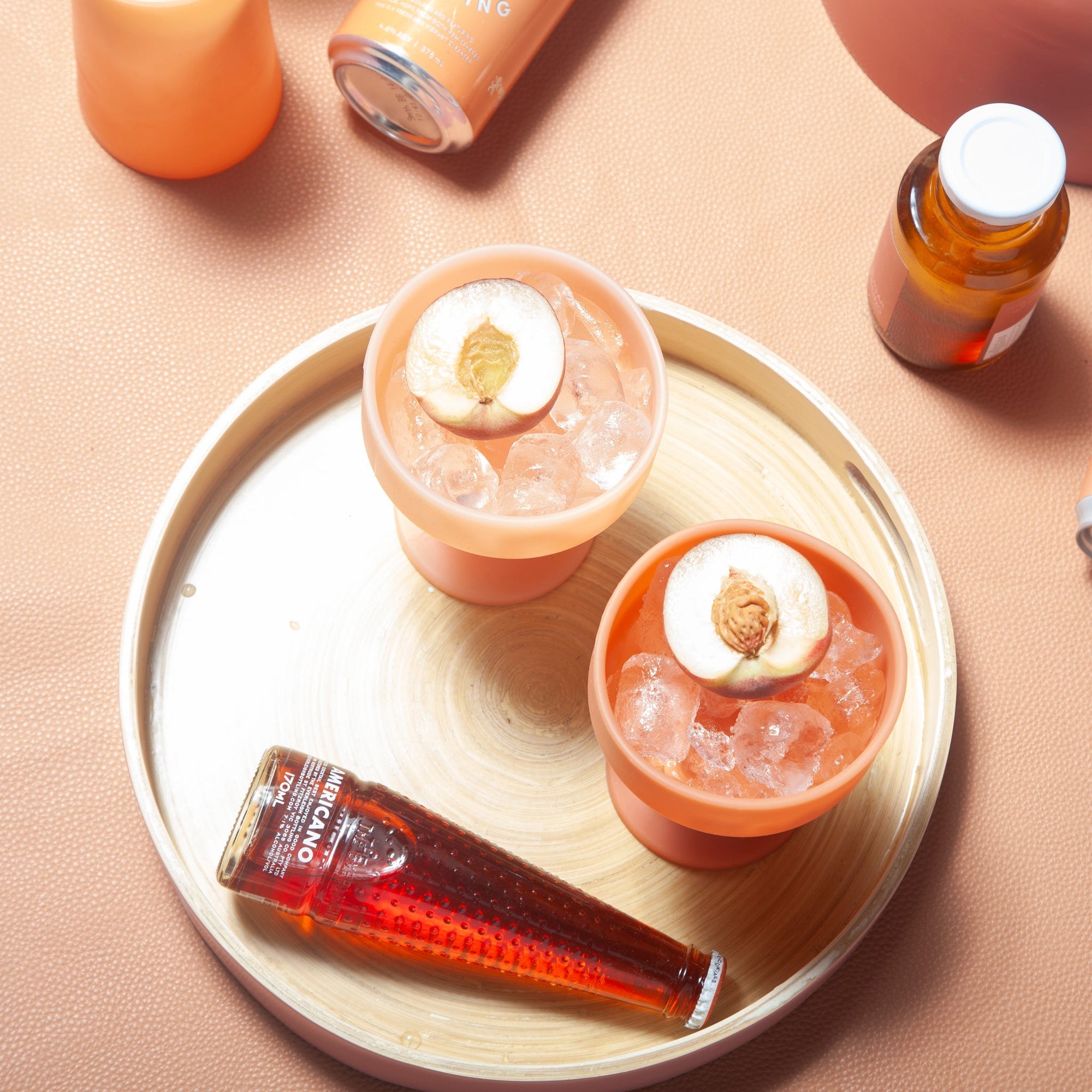 terra + peach | mecc | silicone unbreakable cocktail glasses - porter green | style + sustainability