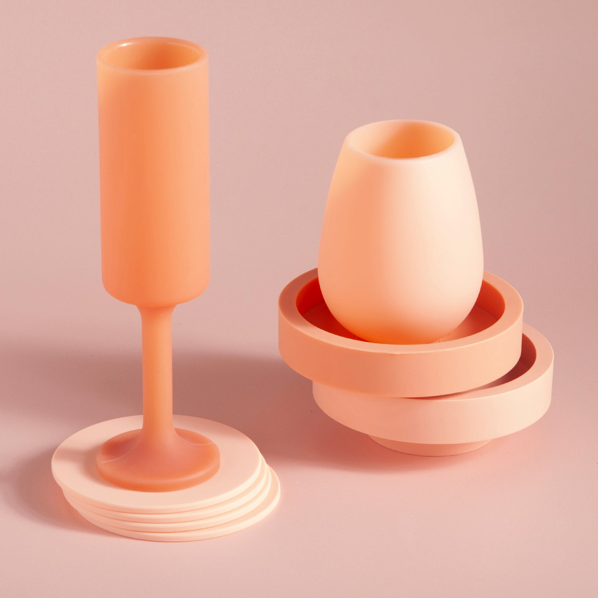 terra + peach | seff | silicone unbreakable champagne flute - porter green | style + sustainability