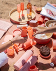 terra + peach | seff | silicone unbreakable champagne flute - porter green | style + sustainability